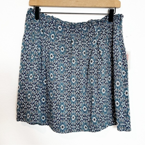 FOREVER 21 CONTEMPORARY BLUE PRINT FLORAL SKIRT-SHORT GREY TEAL BLACK NEW SIZE L - Picture 5 of 7